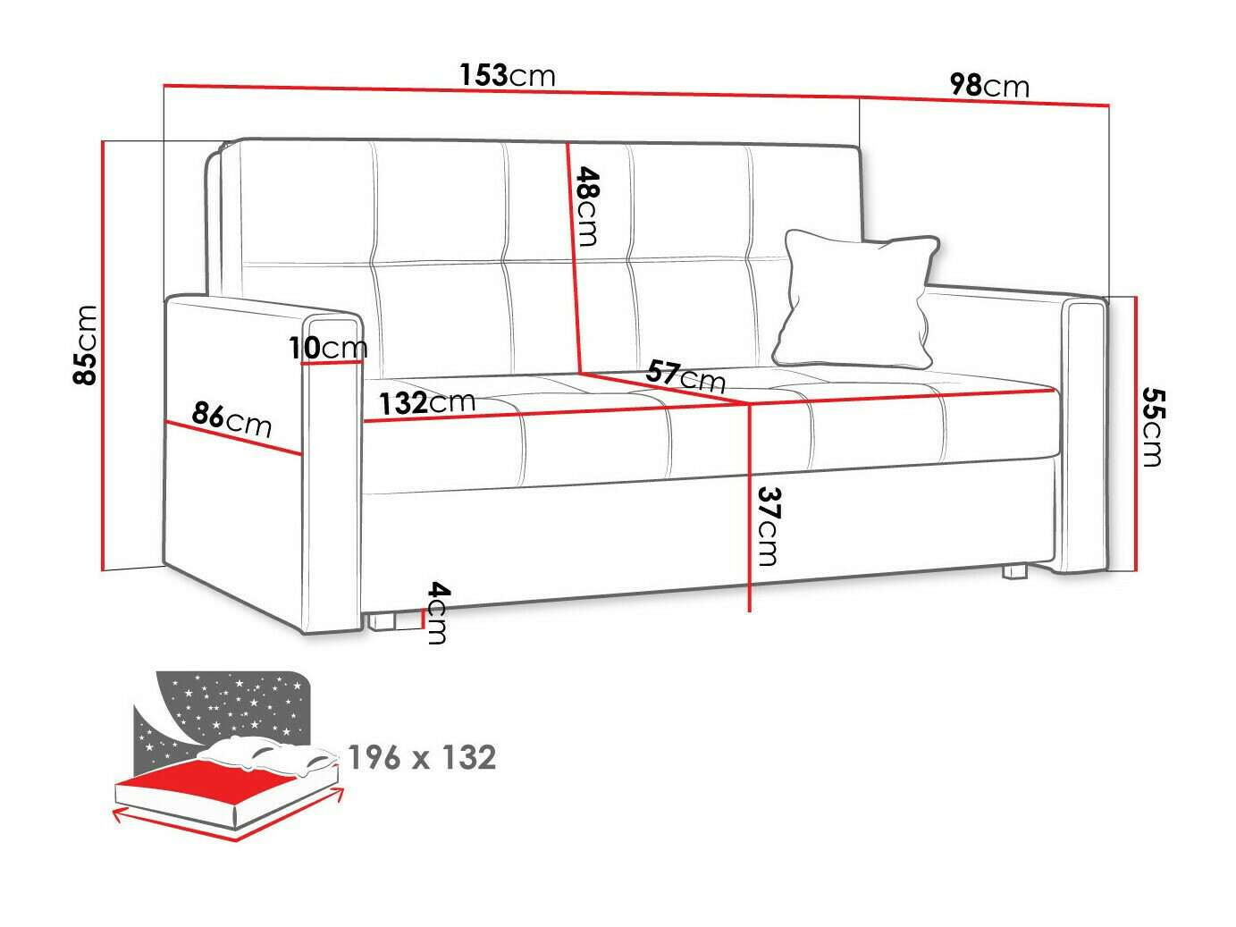 Sofa bed Nuvora III (Alova 04 + Alova 46)