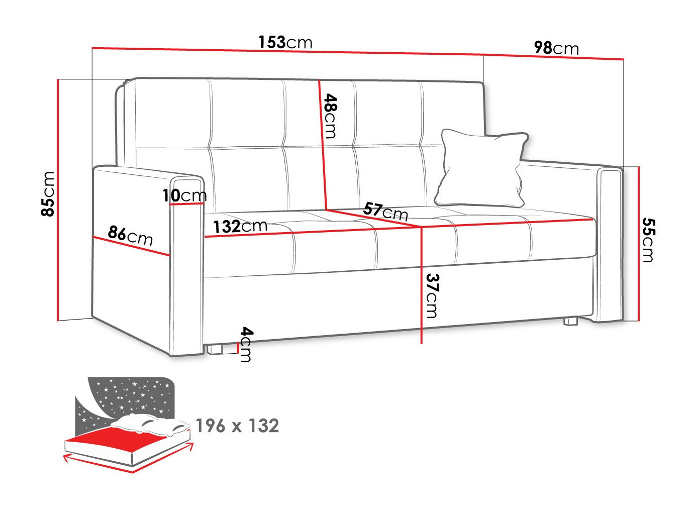 Sofa bed Nuvora III (Spirit 11)