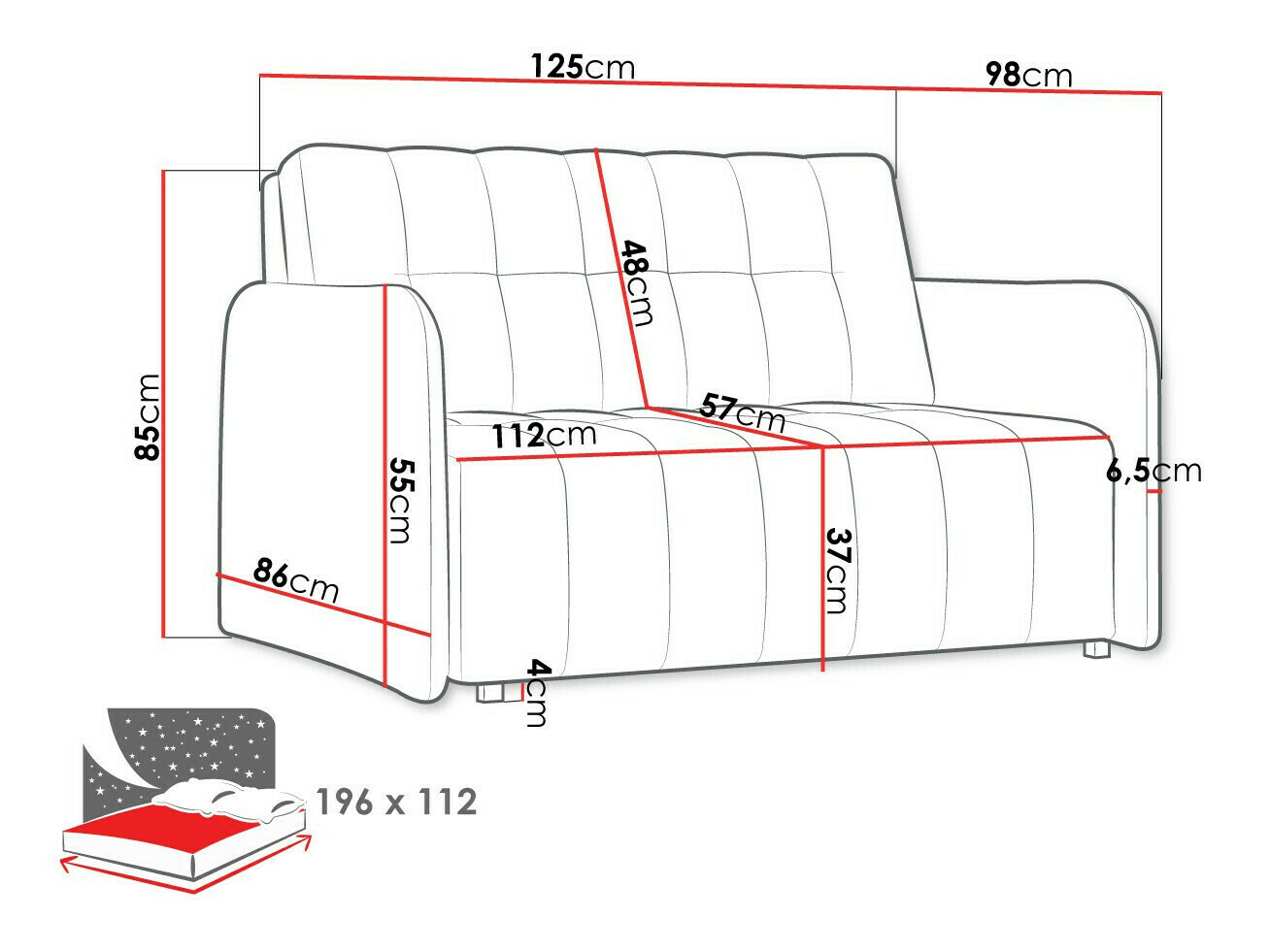 Sofa bed Aquarin II (Paros 06)