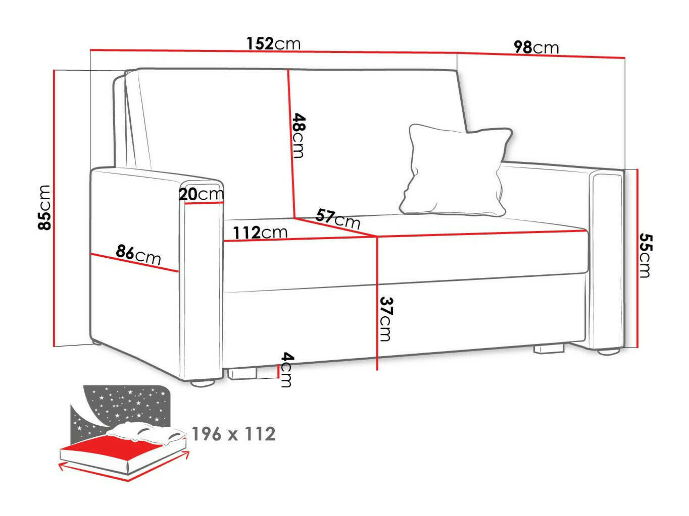 Sofa bed Clarlen II (Poso 110)