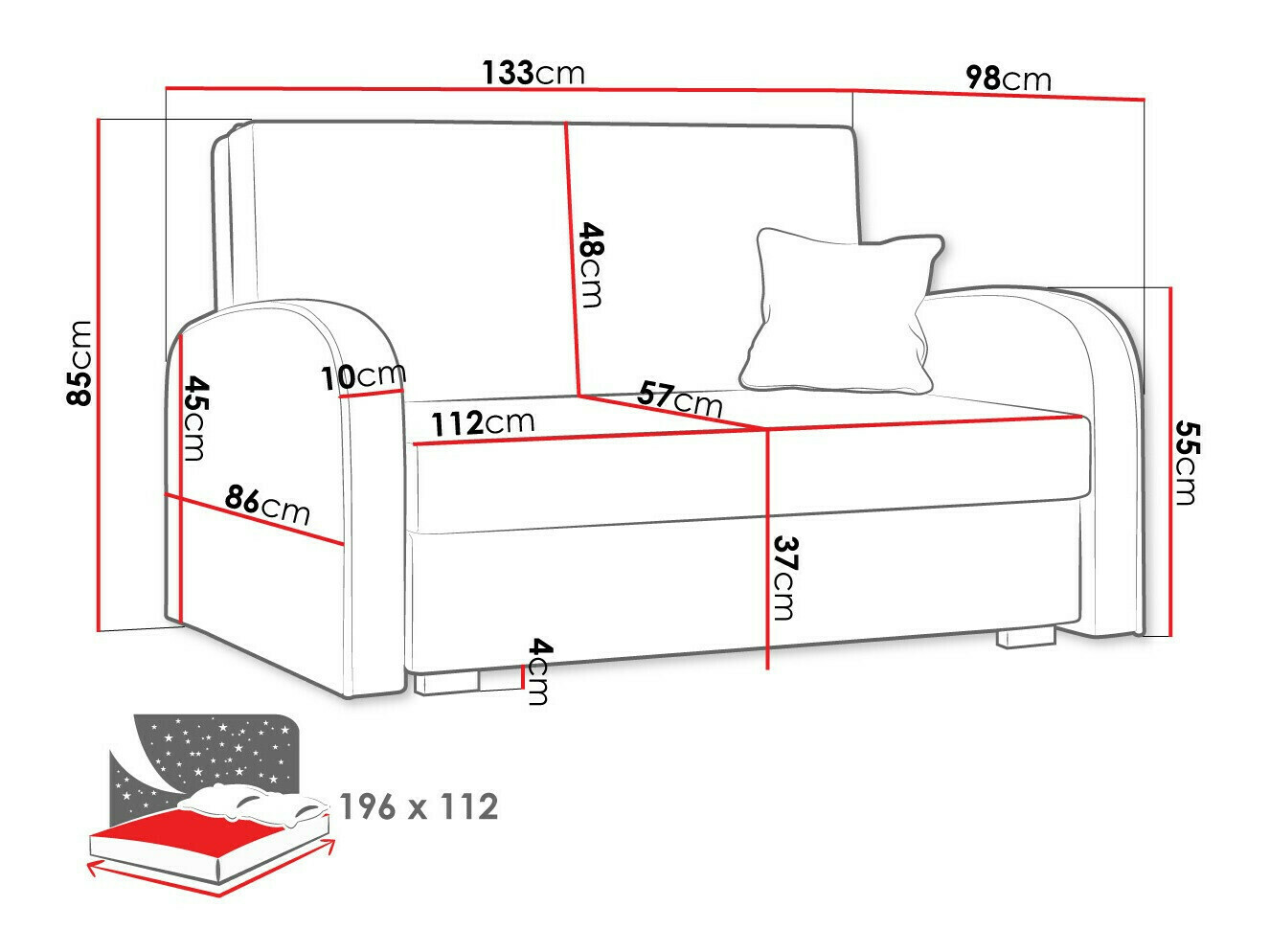 Sofa bed Galona II (Mono 237 + Sorriso 8)