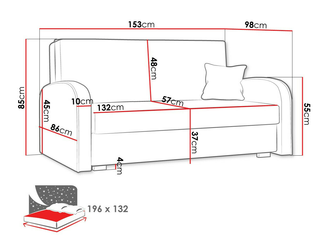 Sofa bed Galona III (Mono 235 + Sorriso 10)