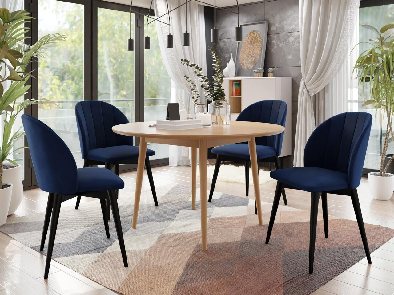 Dining set Racine 127 (Black + Magic Velvet 2216)
