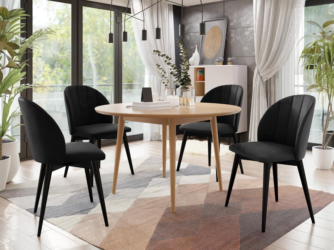 Dining set Racine 127 (Black + Magic Velvet 2219)
