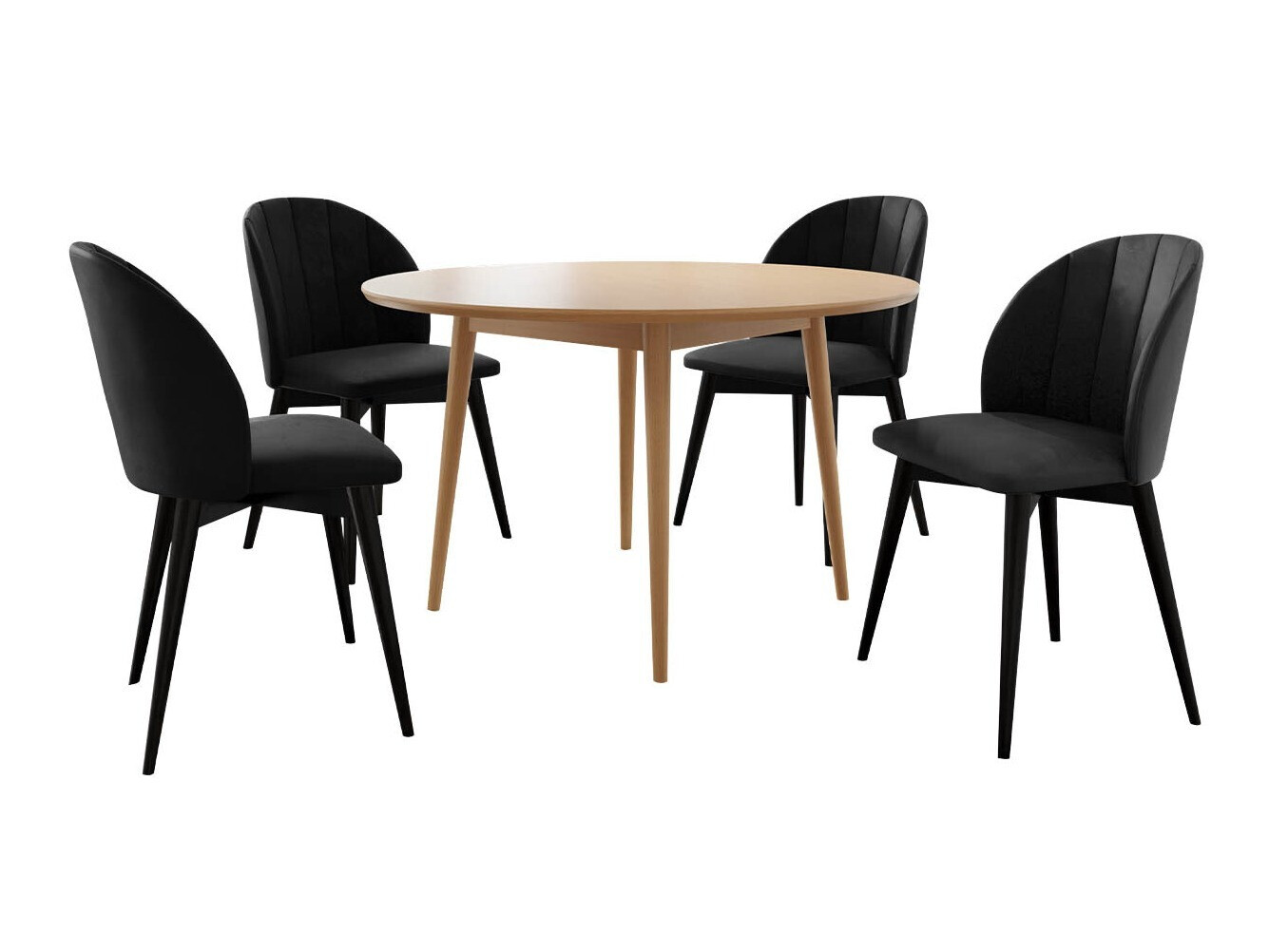 Dining set Racine 127 (Black + Magic Velvet 2219)
