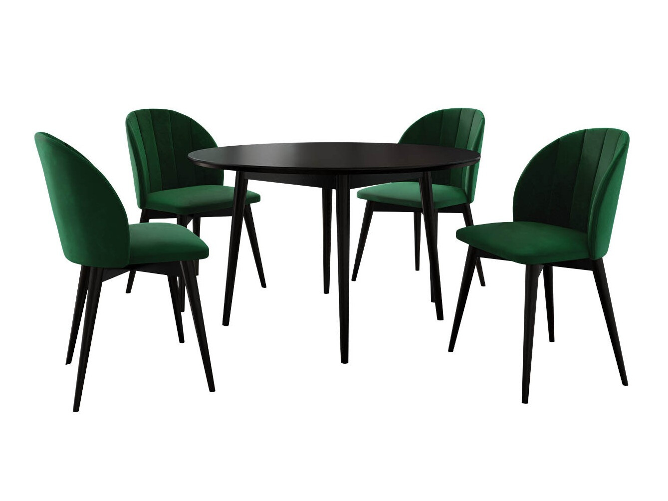 Dining set Racine 127 (Black + Magic Velvet 2225)