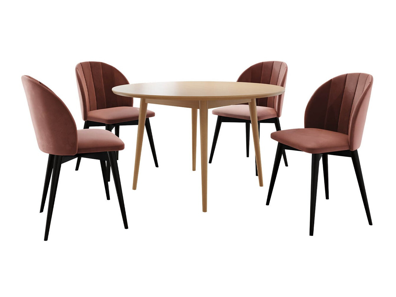 Dining set Racine 127 (Black + Magic Velvet 2258)