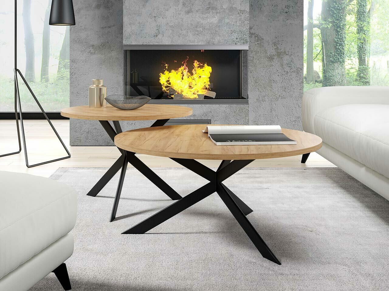 Coffee table set Oswego 108 (Craft golden oak + Black)