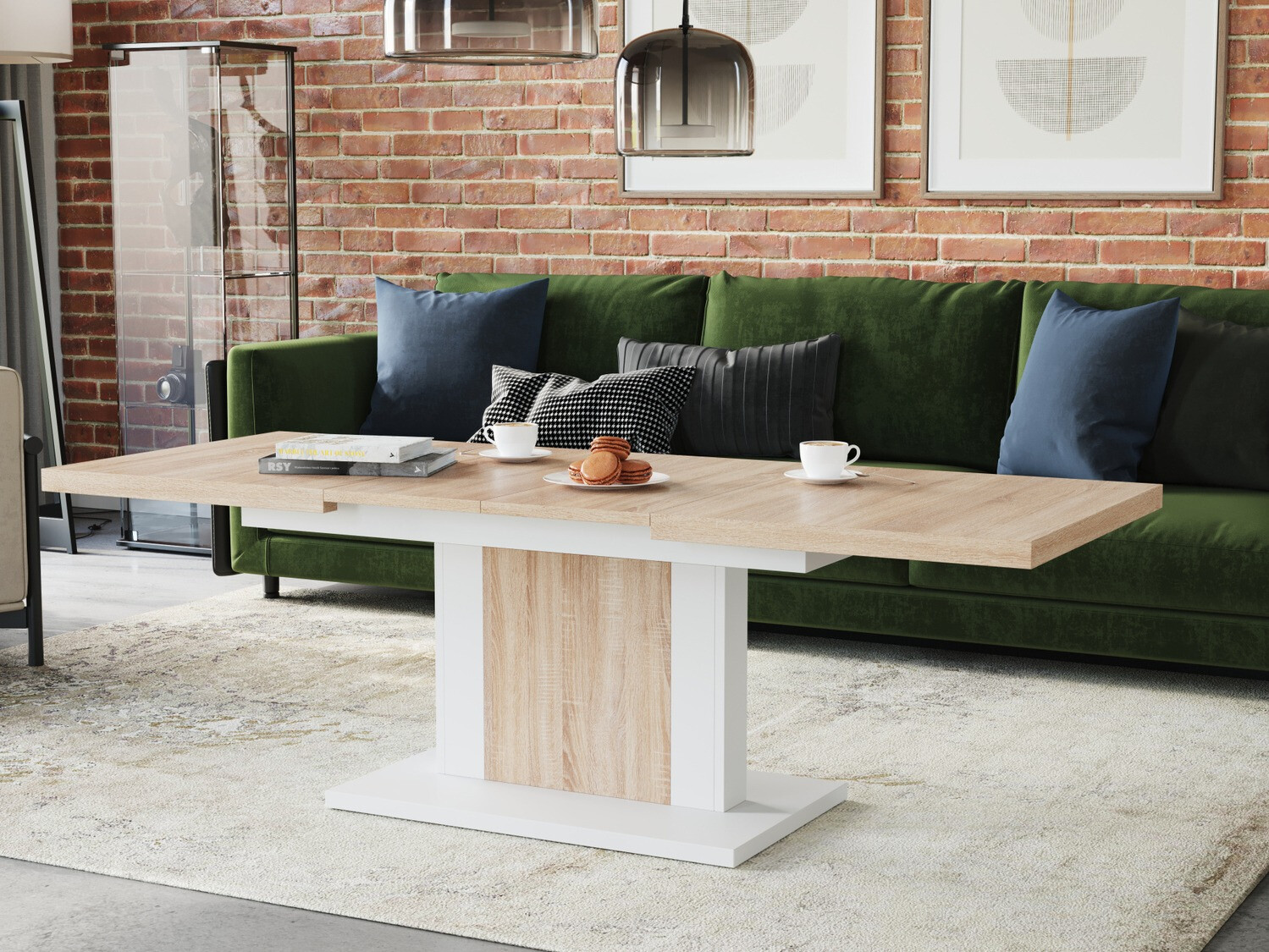 Coffee table transformer Glendale 103 (Sonoma oak + White)