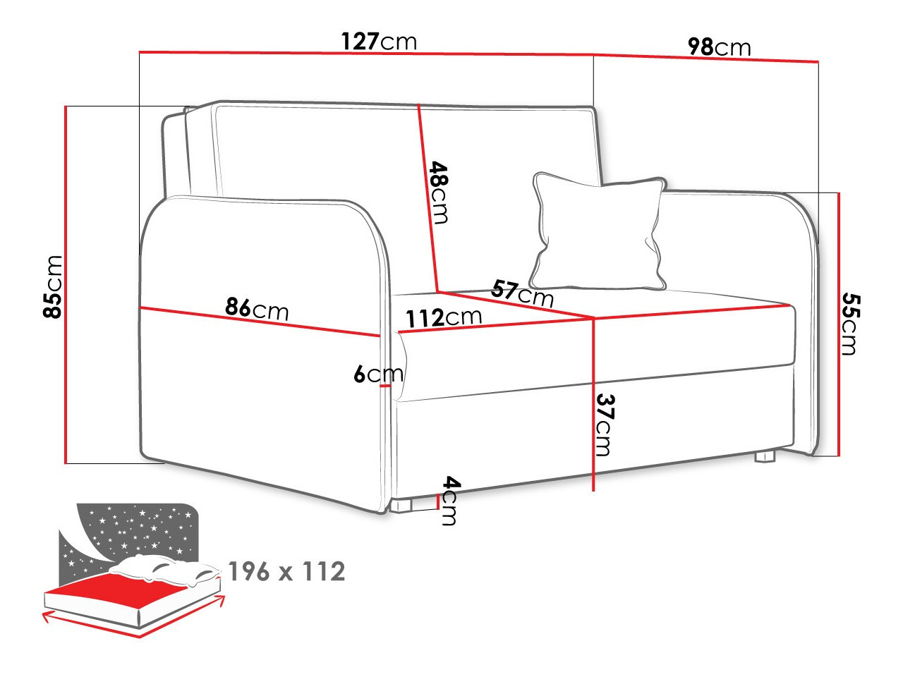 Sofa bed Lirael II (Mono 248)