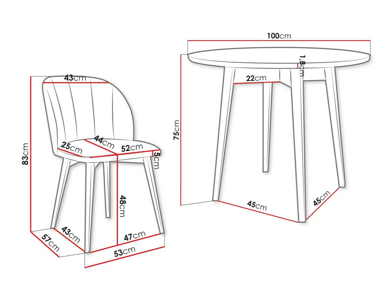 Dining set Racine 127 (Brown + Magic Velvet 2258)