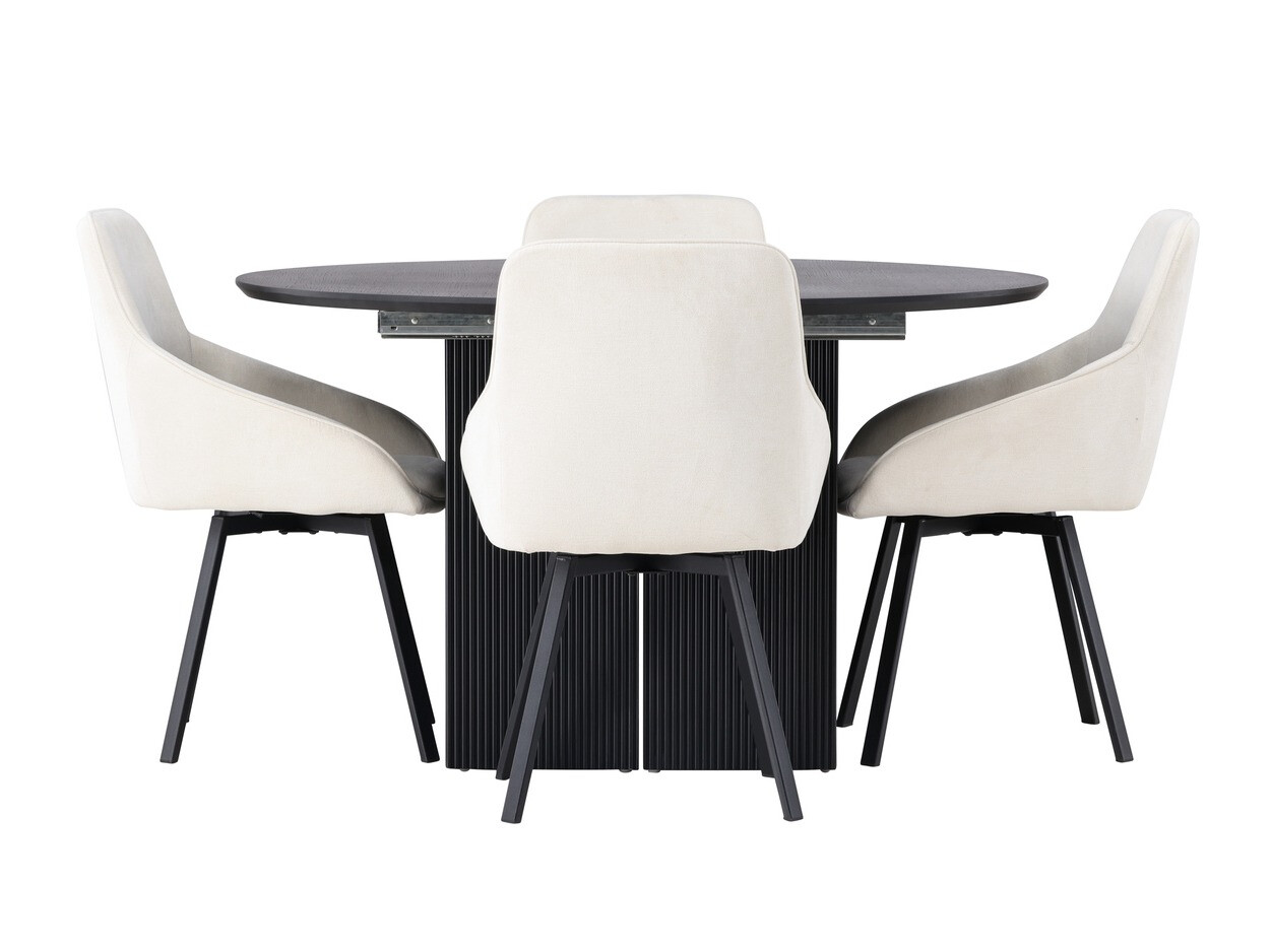 Dining set Dallas 4335 (Black + Beige)