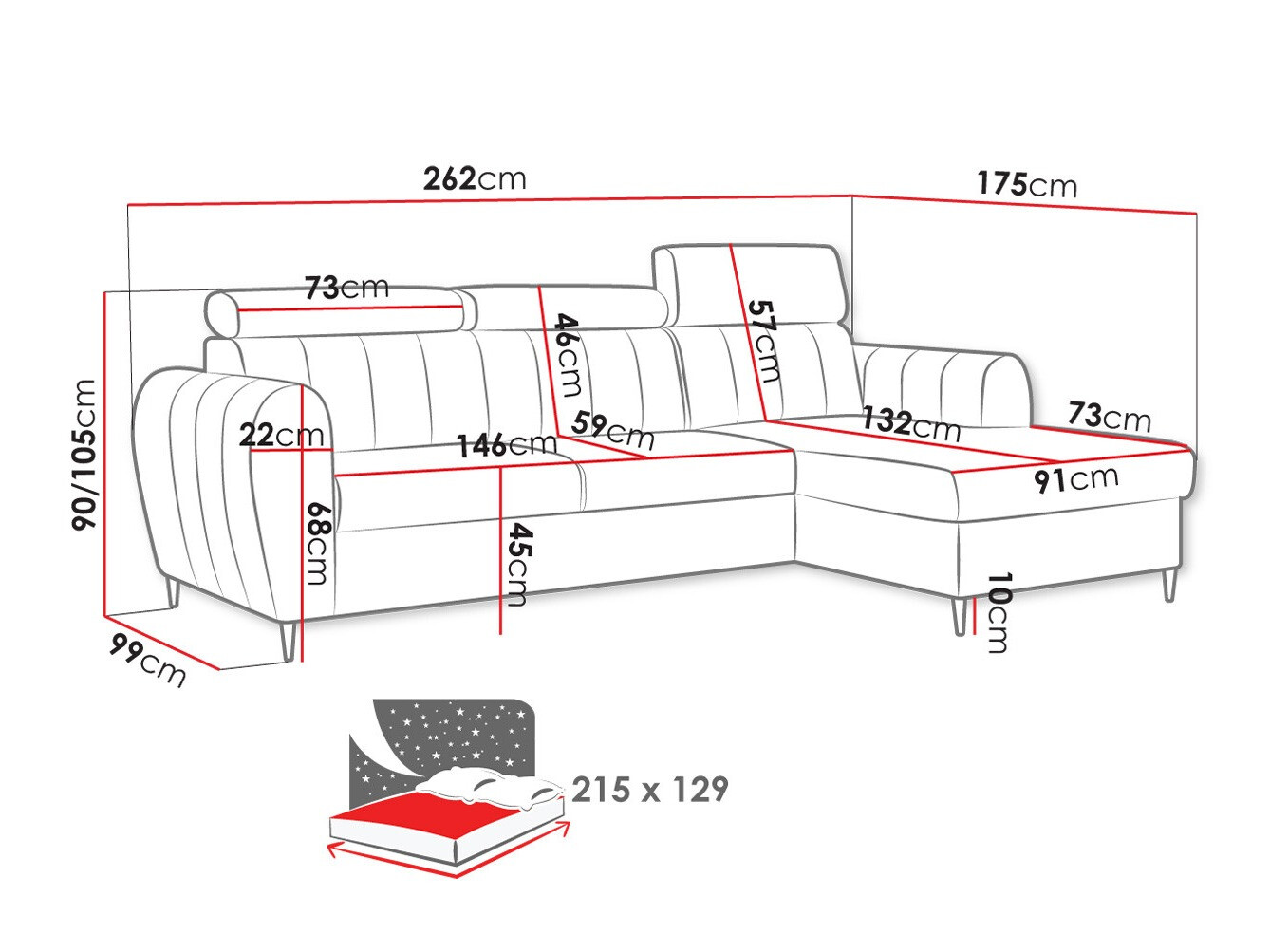 Corner sofa Temple 126 (Kronos 01)