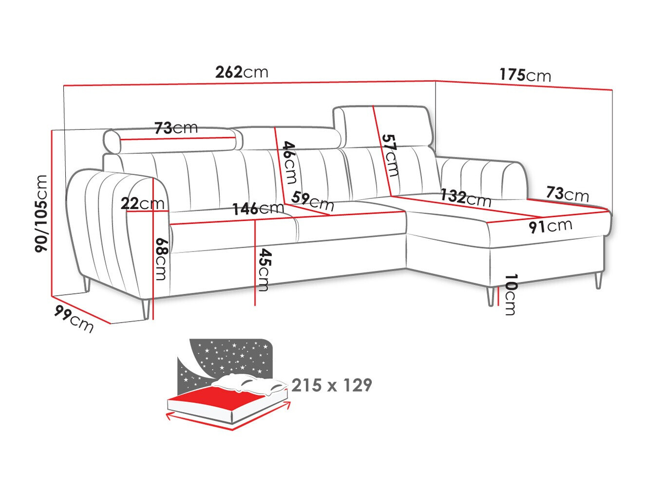 Corner sofa Temple 126 (Kronos 09)