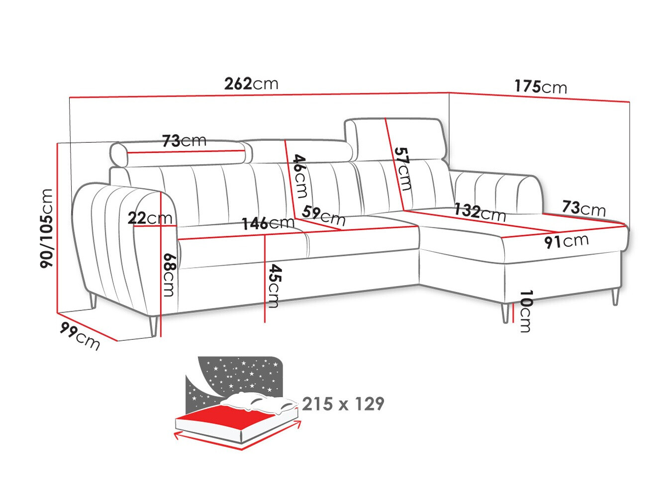 Corner sofa Temple 126 (Kronos 09)