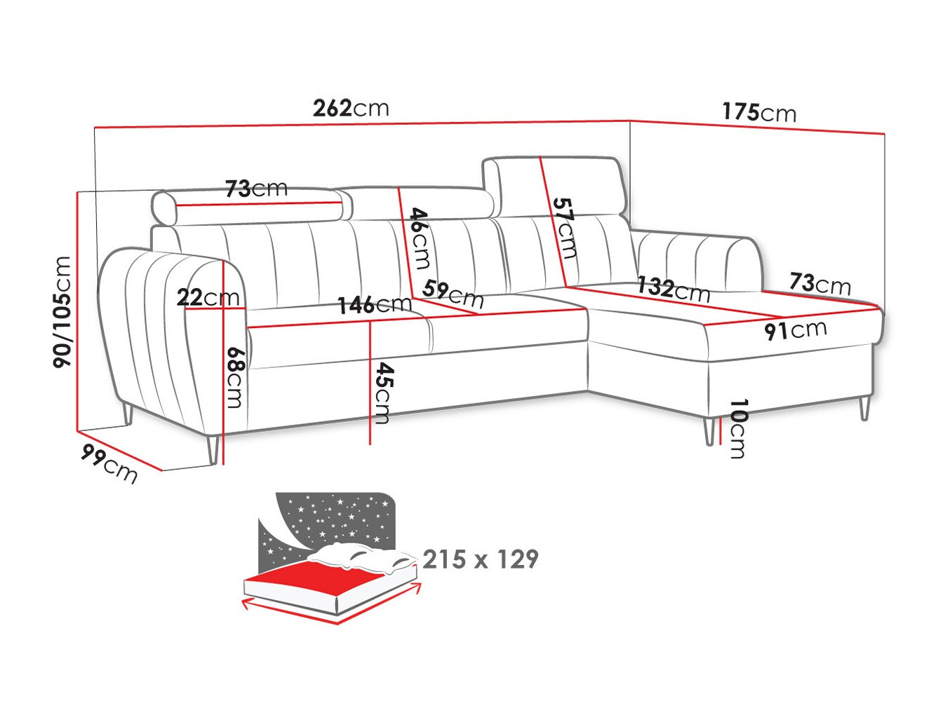 Corner sofa Temple 126 (Kronos 29)