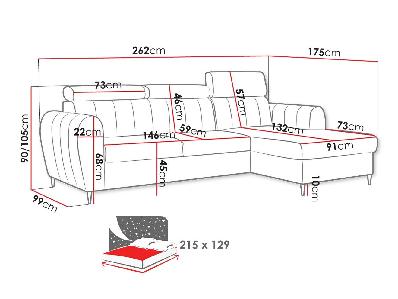 Corner sofa Temple 126 (Paros 2)