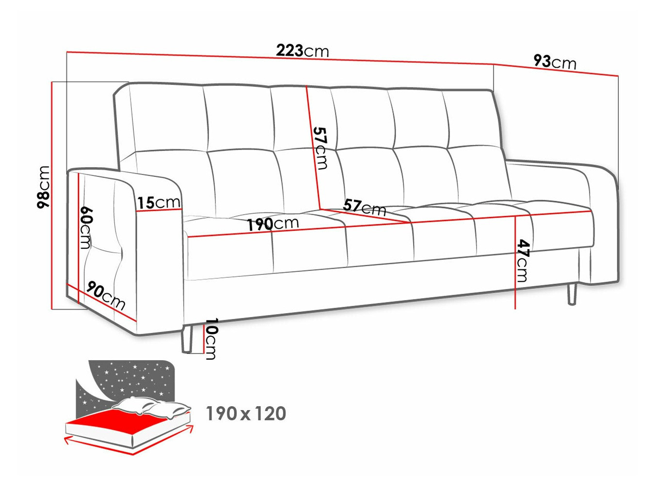 Sofa bed Edinburg 106 (Kronos 06)
