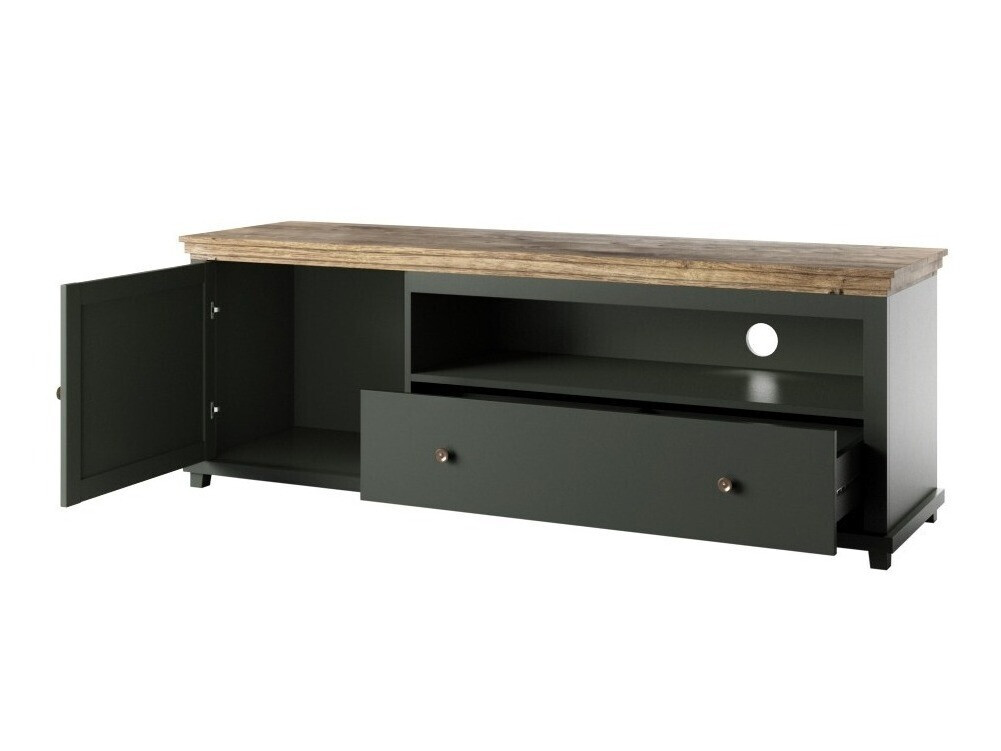 TV stand Tolnue 104 (Dark green + Lefkas oak)