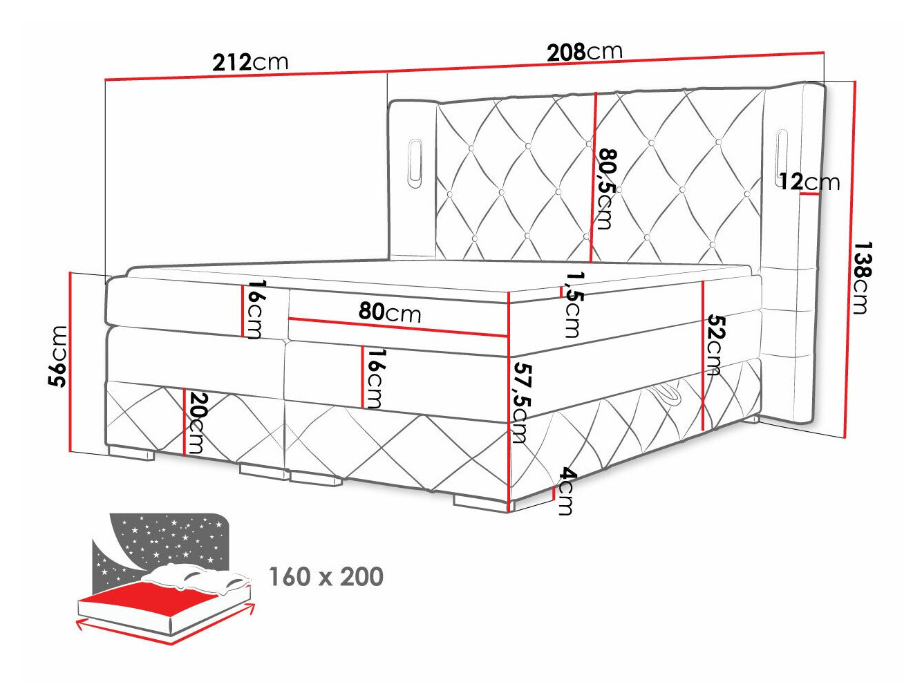 Continental bed Historia (Kameleon 04)