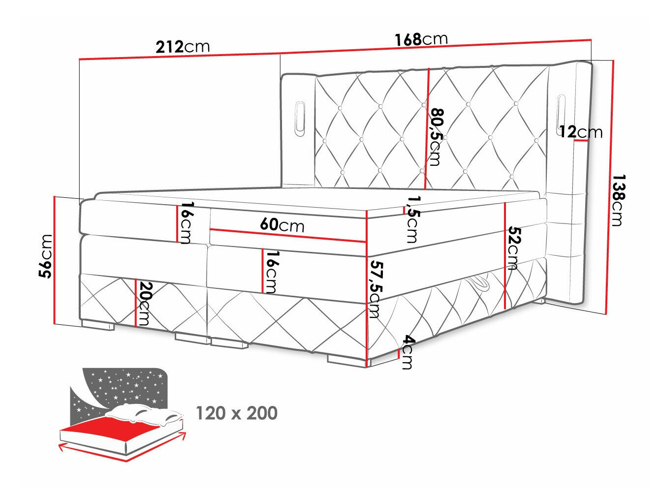 Continental bed Historia (Kameleon 09)