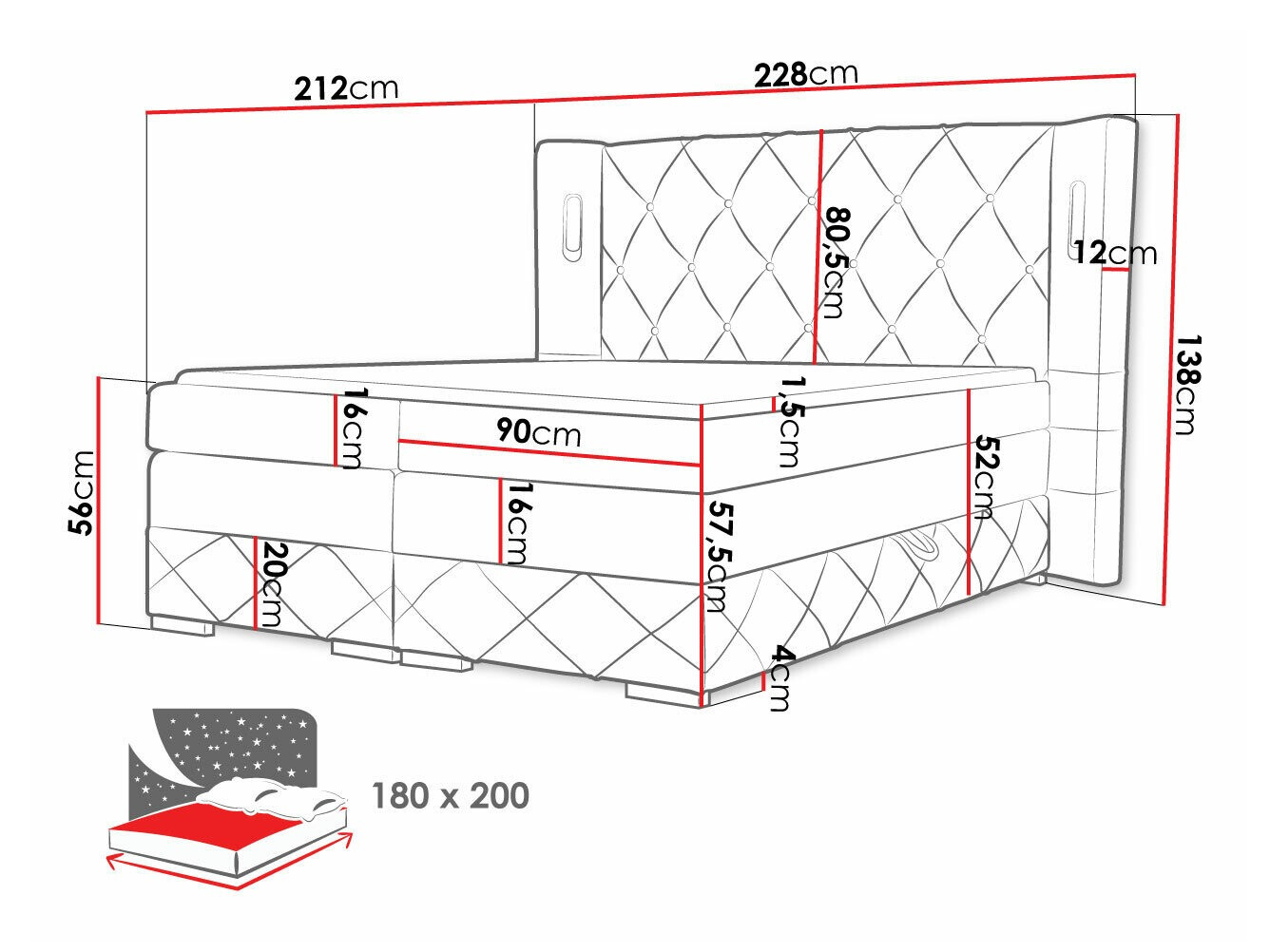 Continental bed Historia (Kameleon 09)