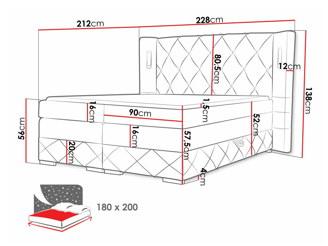 Continental bed Historia (Kameleon 48)