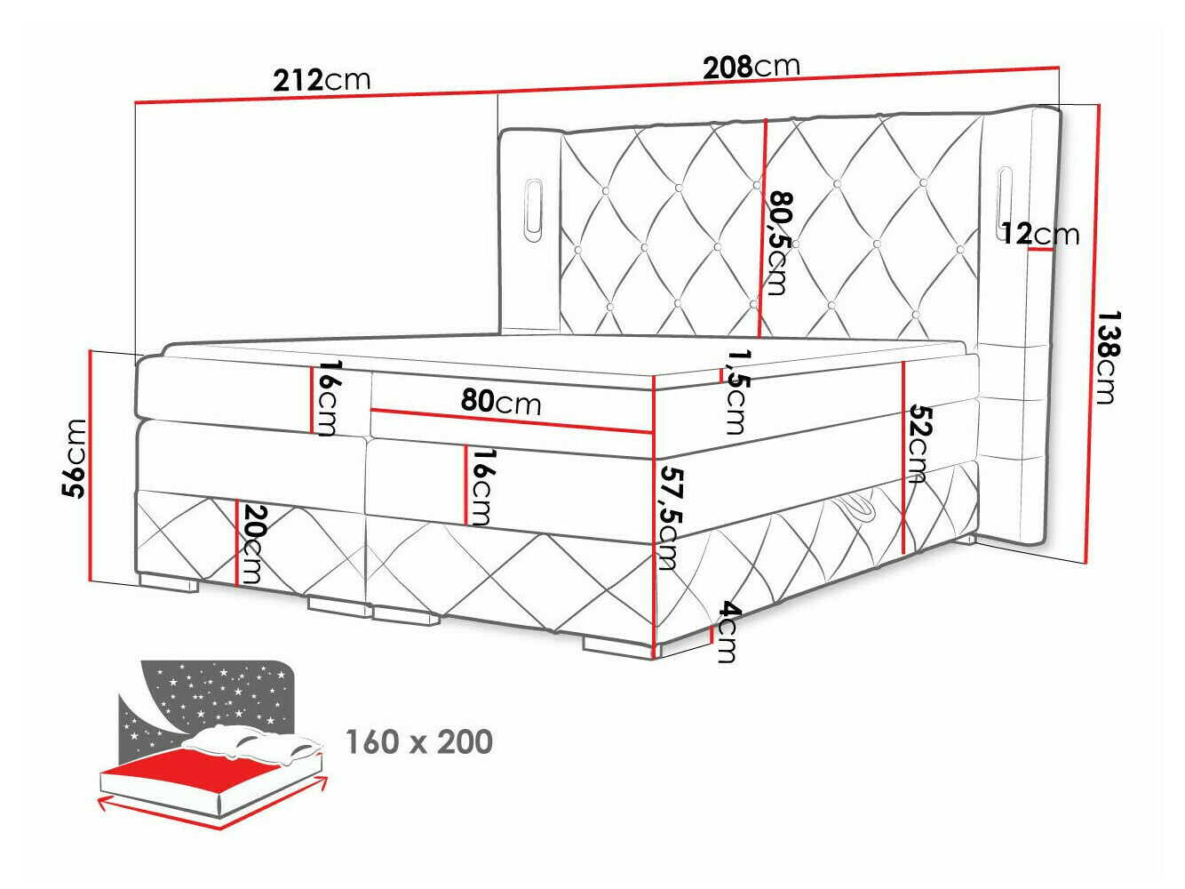 Continental bed Historia (Kameleon 59)