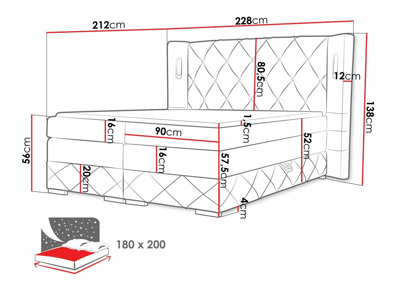 Continental bed Historia (Kameleon 92)