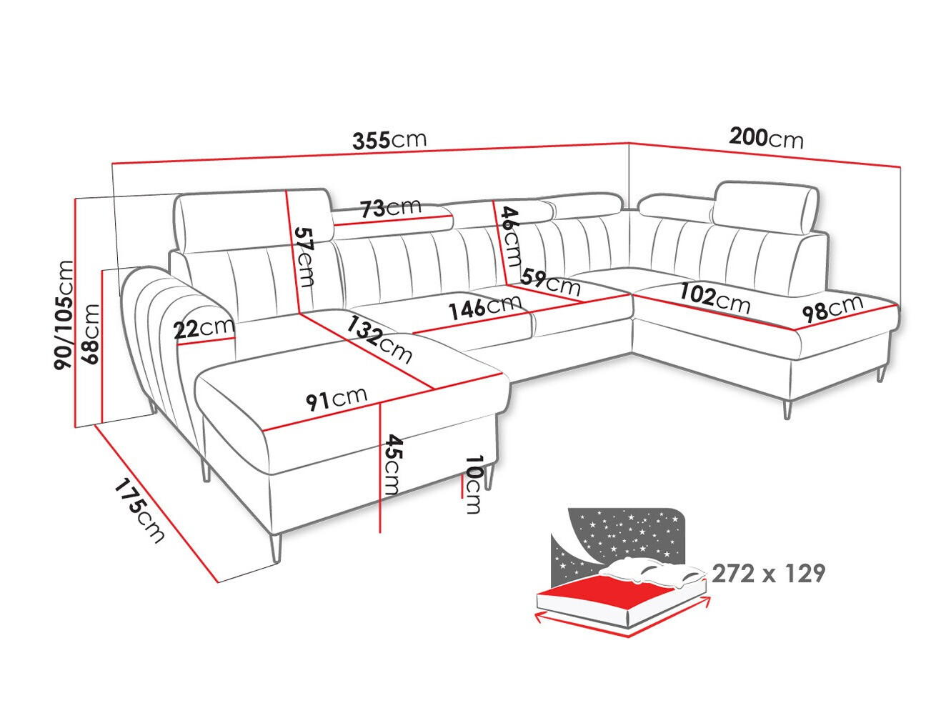 Corner sofa Temple 128 (Kronos 09)
