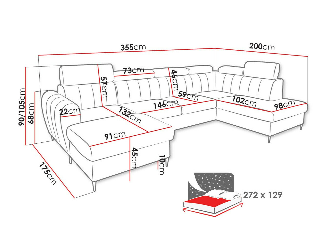 Corner sofa Temple 128 (Kronos 19)