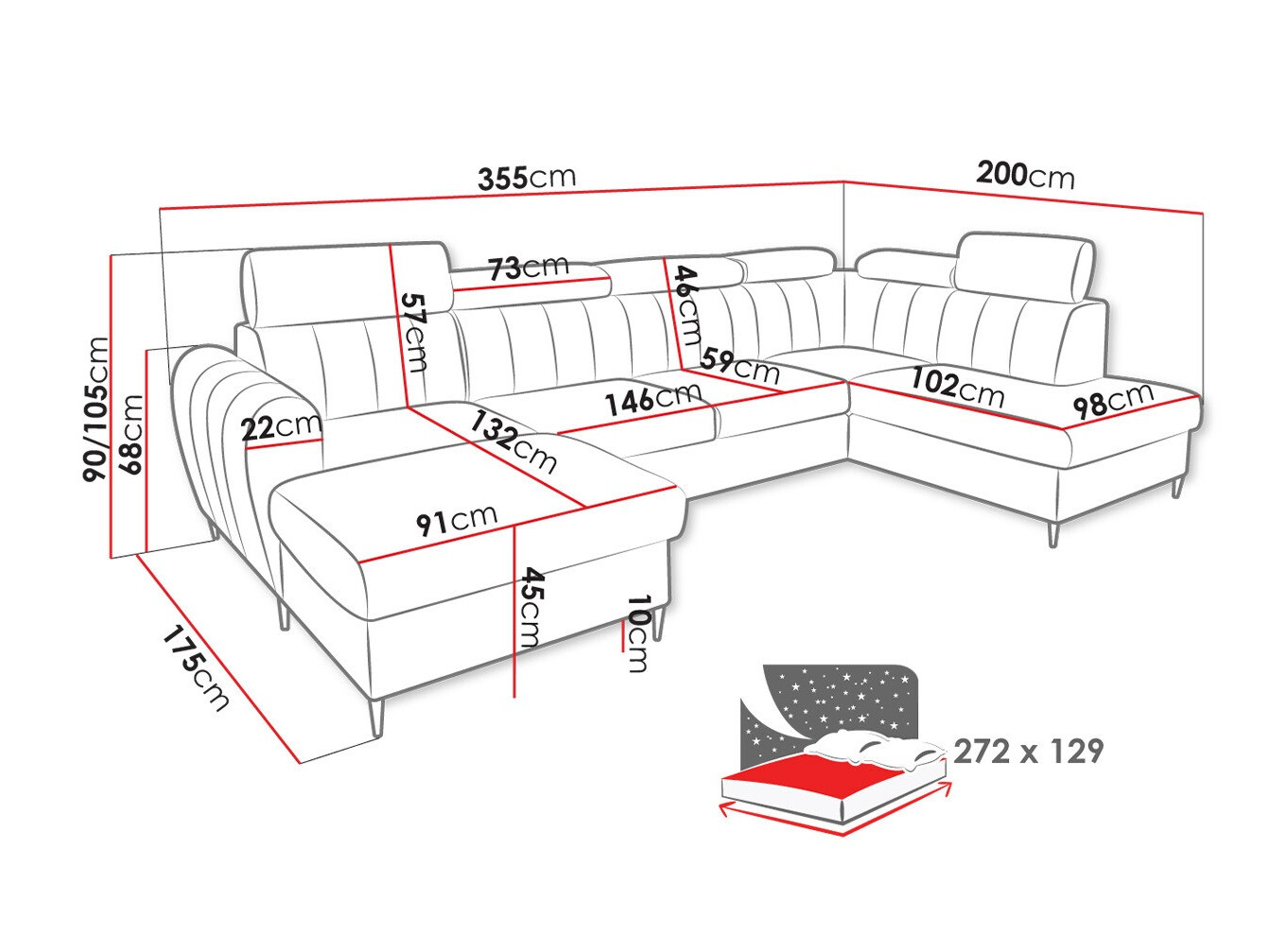 Corner sofa Temple 128 (Kronos 19)