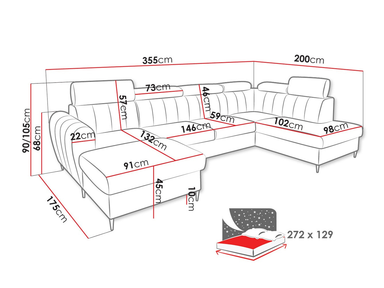 Corner sofa Temple 128 (Kronos 22)