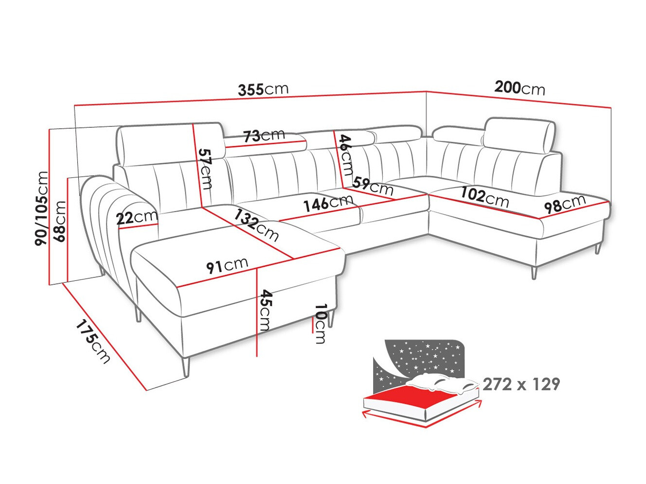 Corner sofa Temple 128 (Kronos 22)