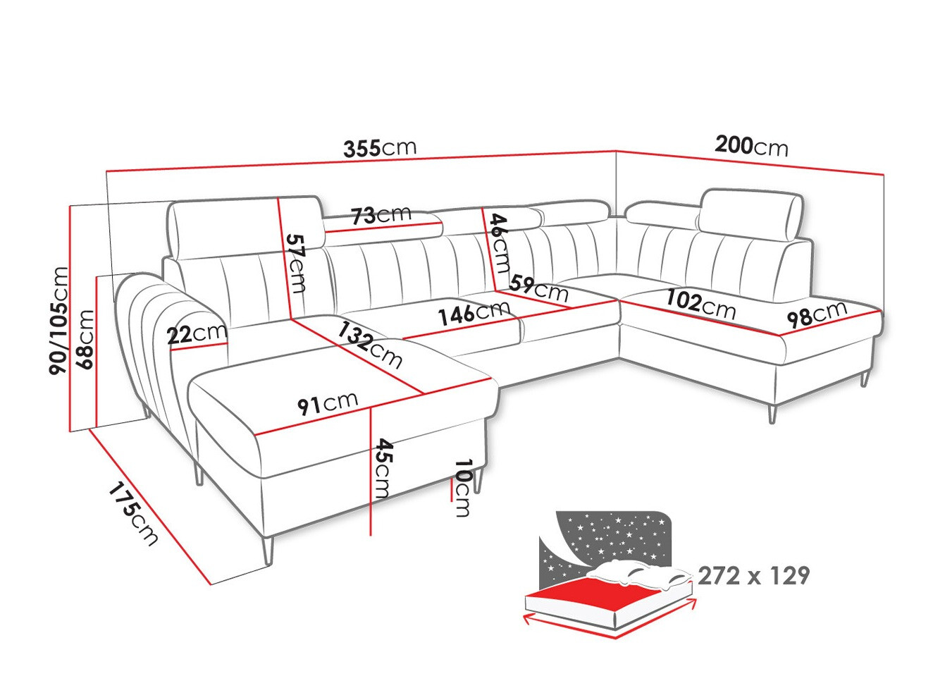 Corner sofa Temple 128 (Kronos 29)