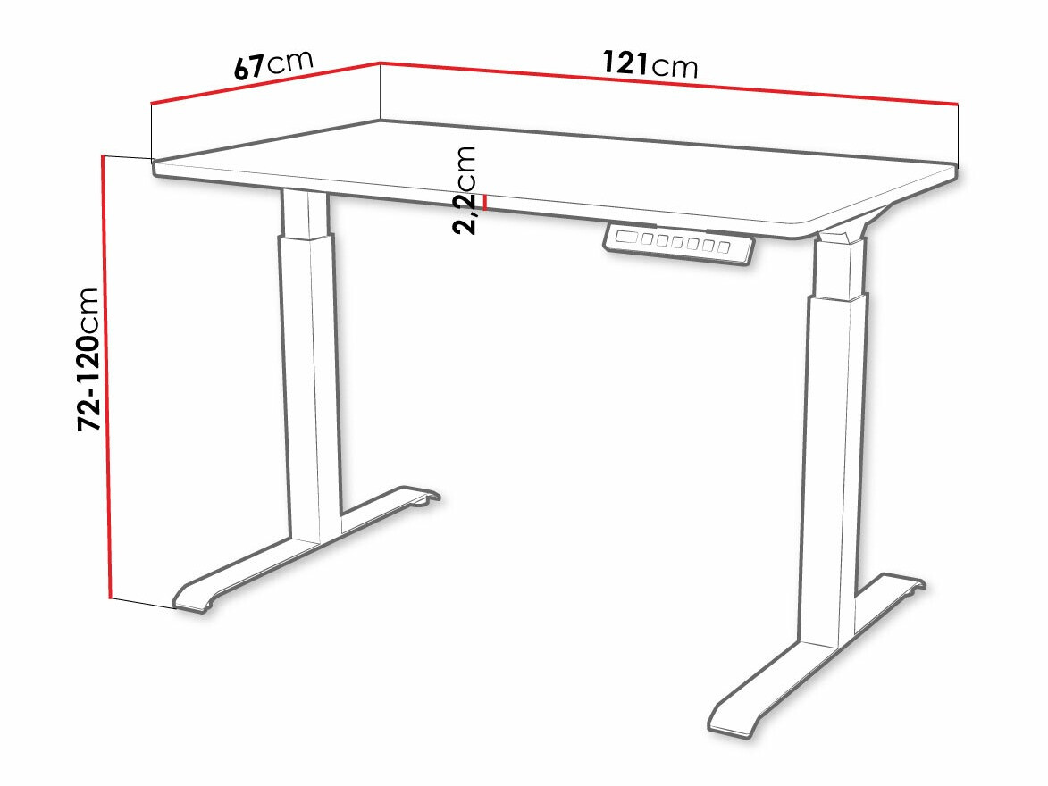 Height-adjustable desk Charlotte 194 (Black)