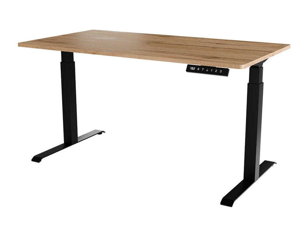 Height-adjustable desk Charlotte 195 (Wotan Oak + Black)