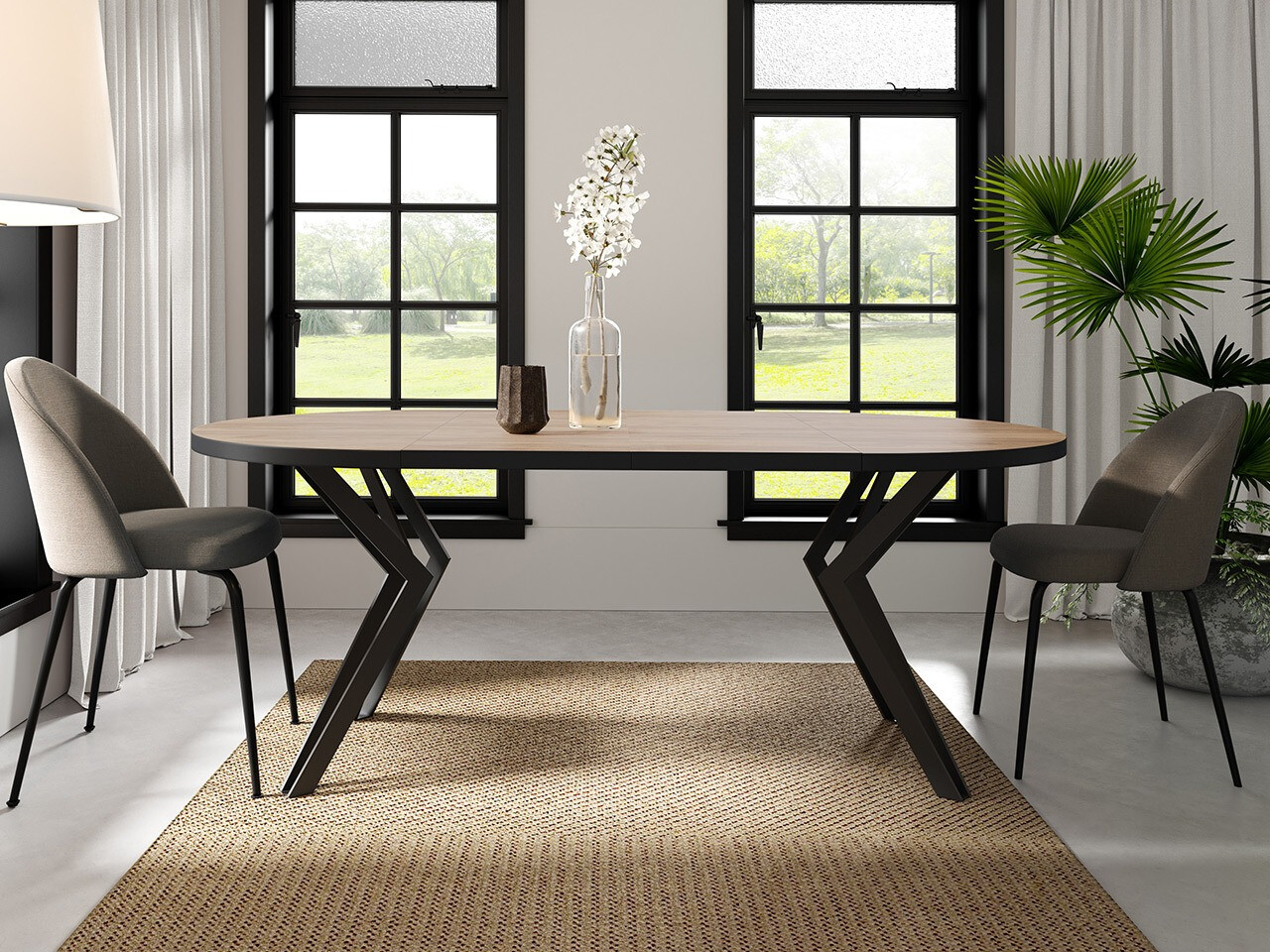 Table Oswego 111 (Craft golden oak + Black)