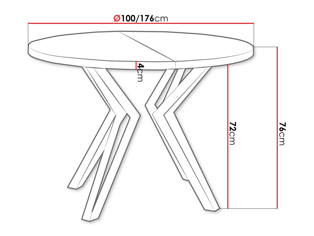 Table Oswego 111 (Craft golden oak + Black)