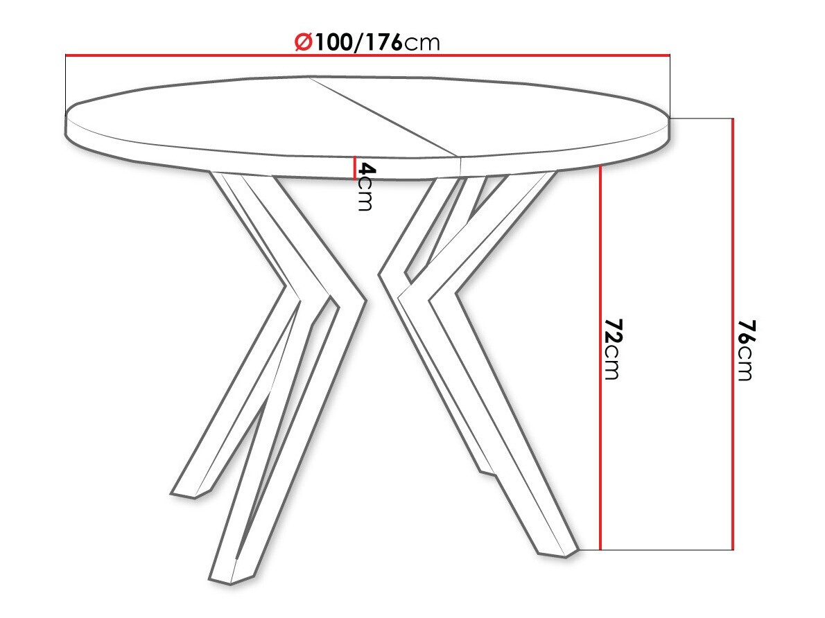 Table Oswego 111 (White marble + Black)