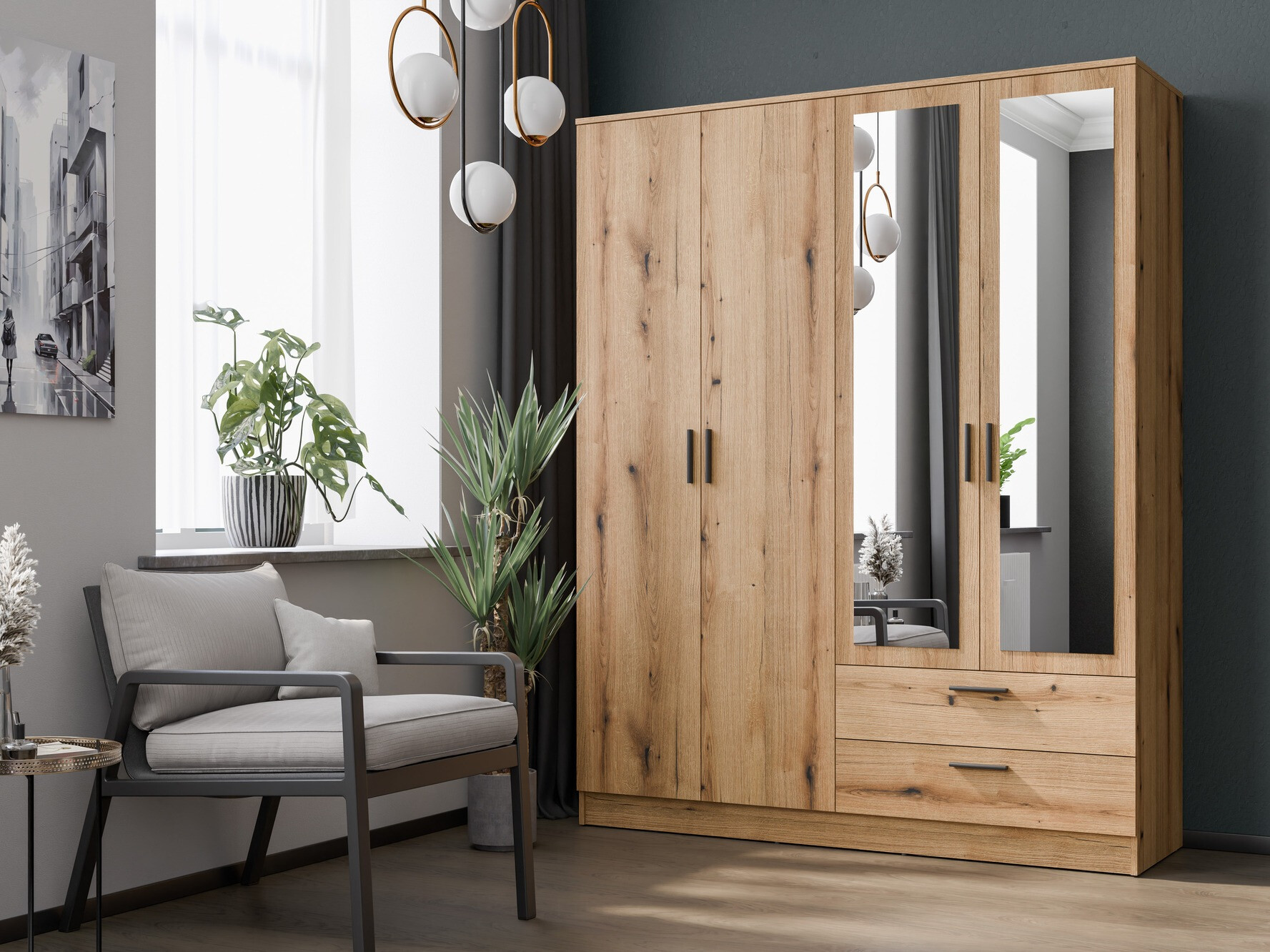 Wardrobe Orlando 223 (Light oak)