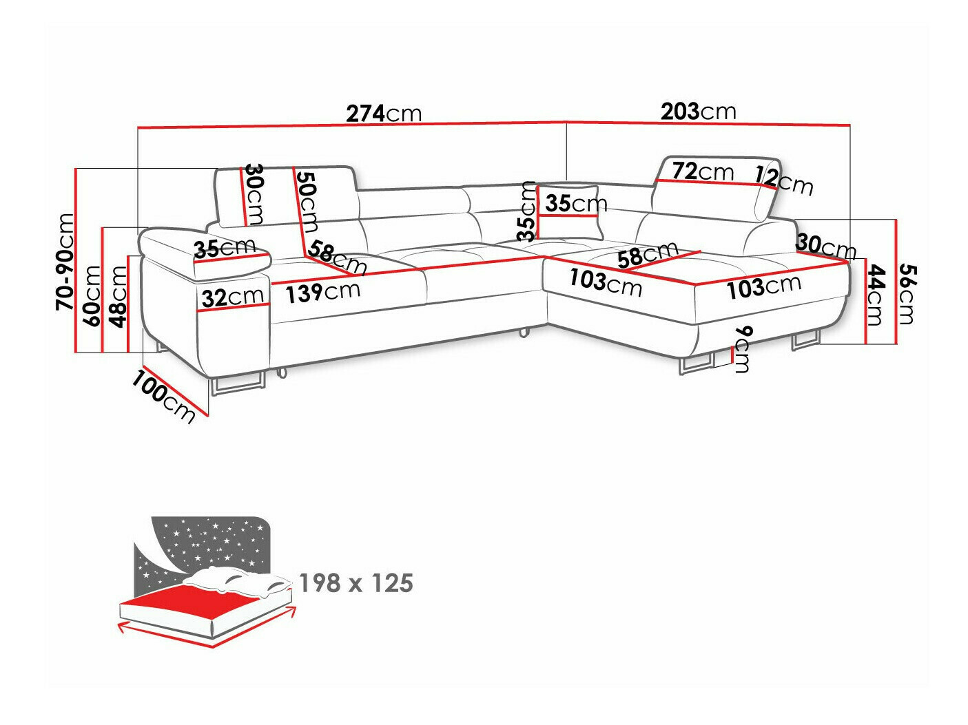Corner sofa Comfivo Vinetum I (Boucle Baloo 2074)