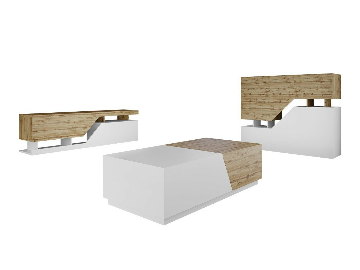 Living room set Comfivo Daldune I (Wotan Oak + White)