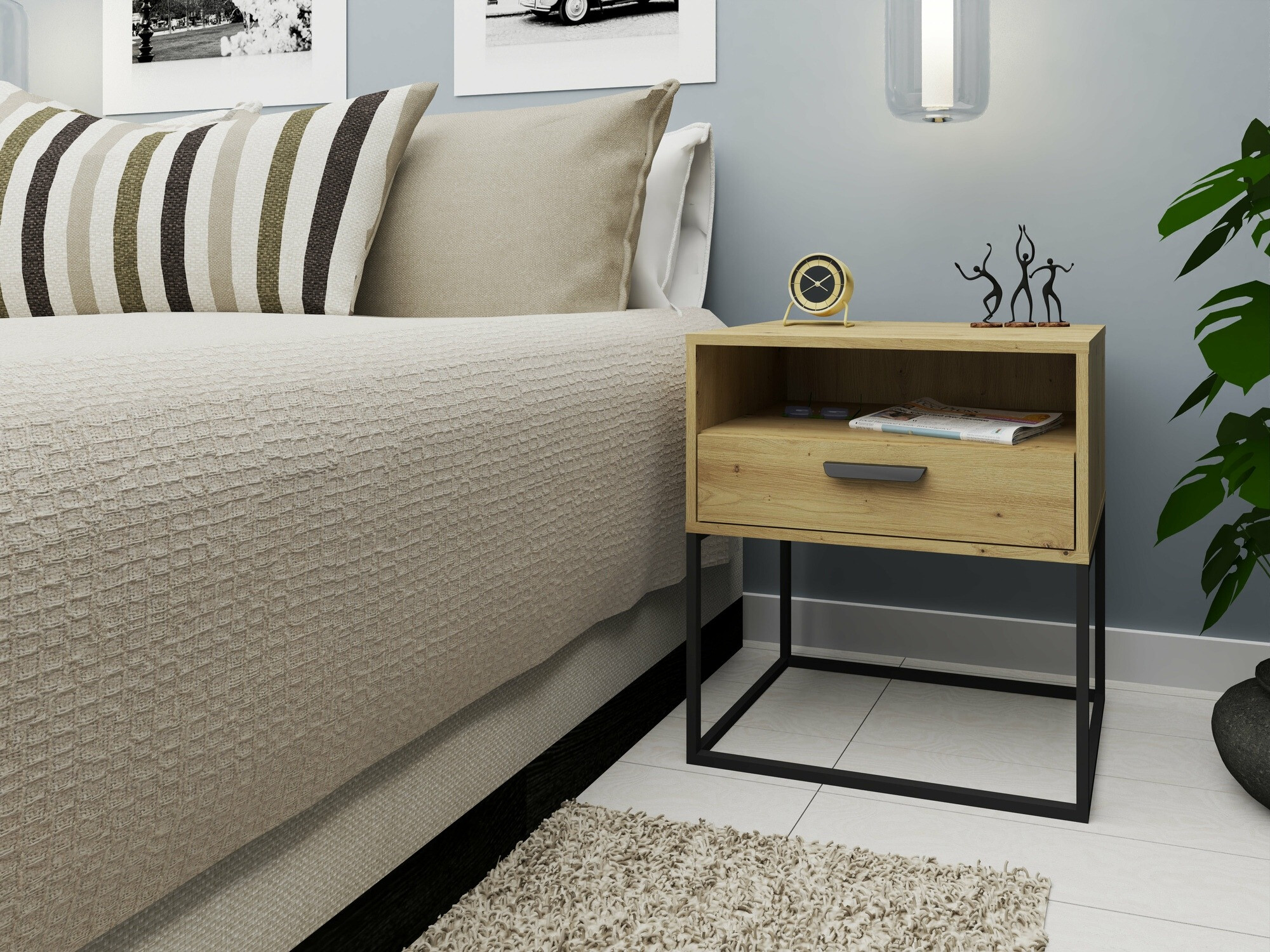 Bedside table Bristol 192 (Artisan oak)