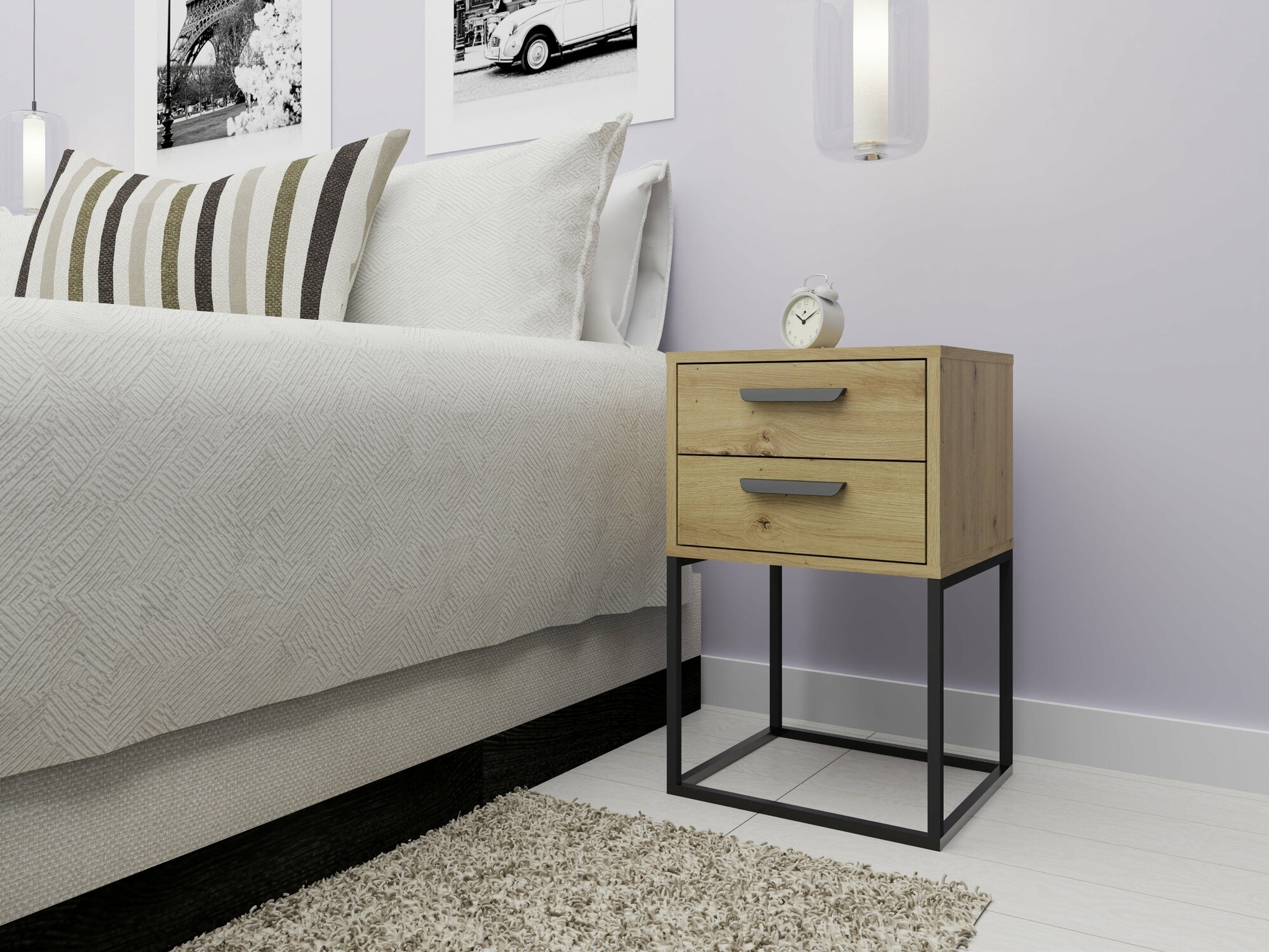 Bedside table Bristol 196 (Artisan oak)