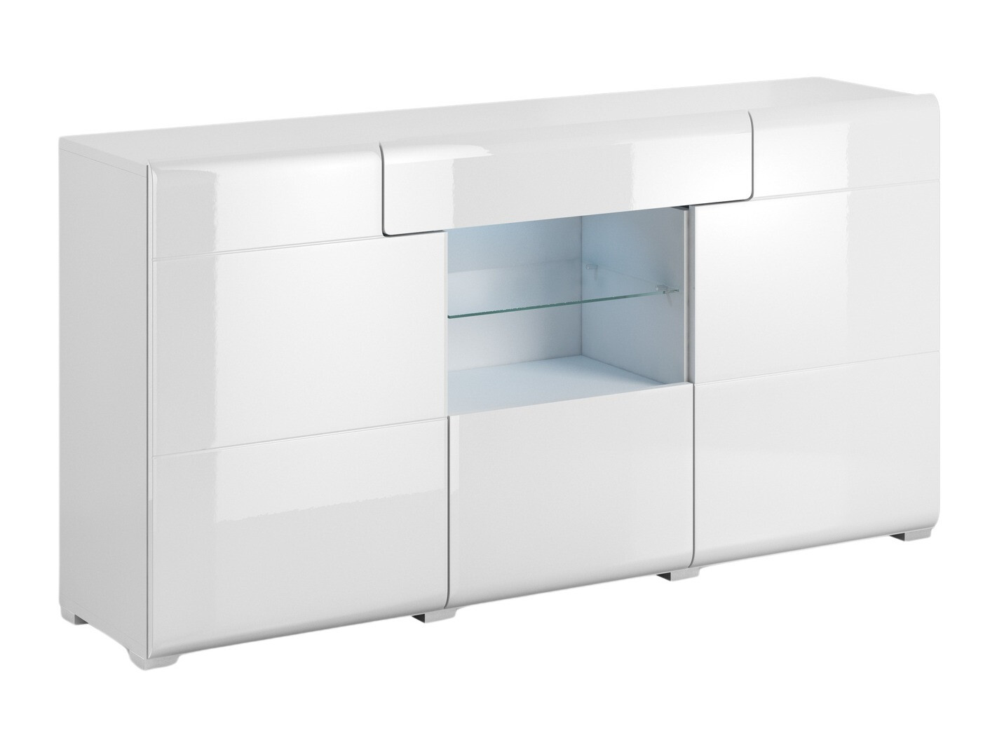 Chest of drawers Torsone 108 (White + Glossy white)