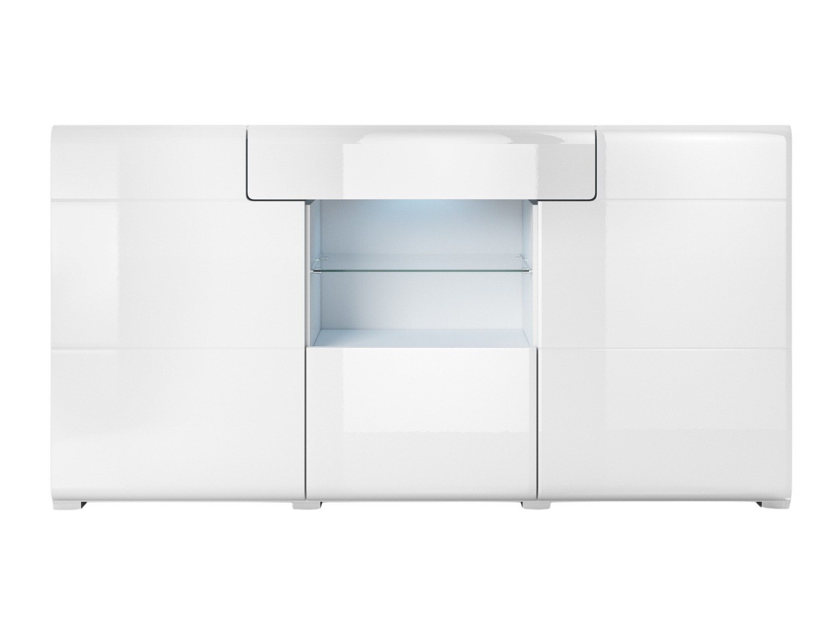 Chest of drawers Torsone 108 (White + Glossy white)