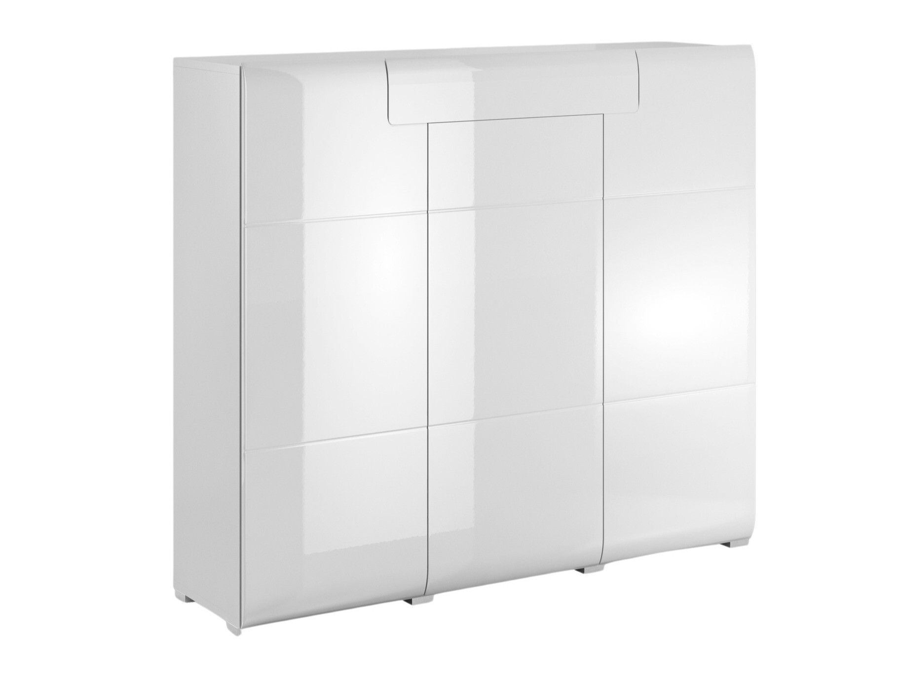 Chest of drawers Torsone 112 (White + Glossy white)