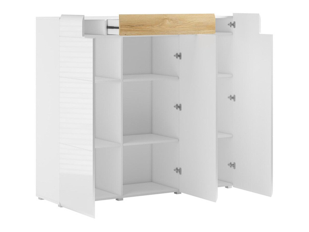 Chest of drawers Torsone 112 (White + Glossy white)