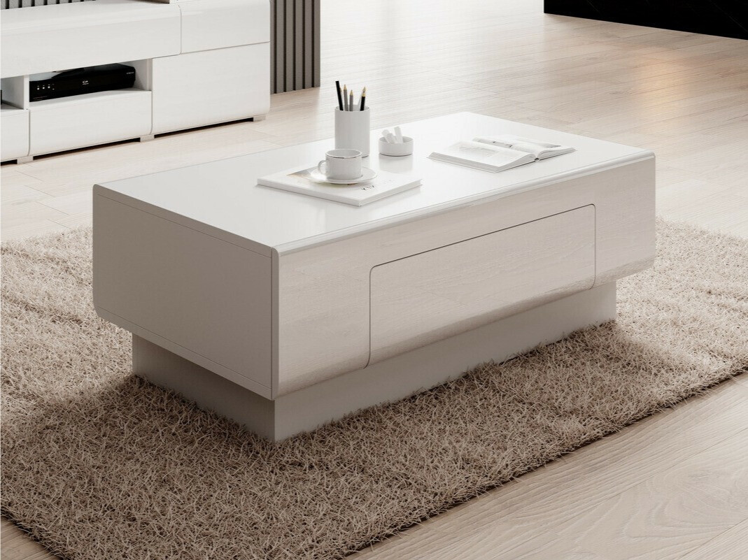 Coffee table Torsone 111 (White + Glossy white)